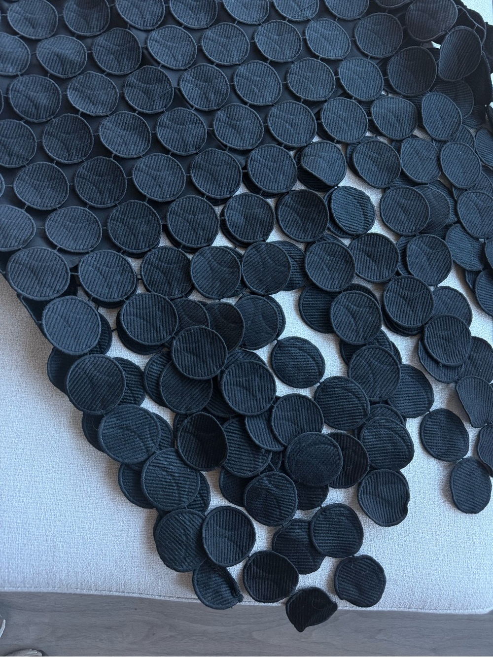 Commense Black Laser-Cut Circle Overlay Midi Skirt - Picture 5 of 6